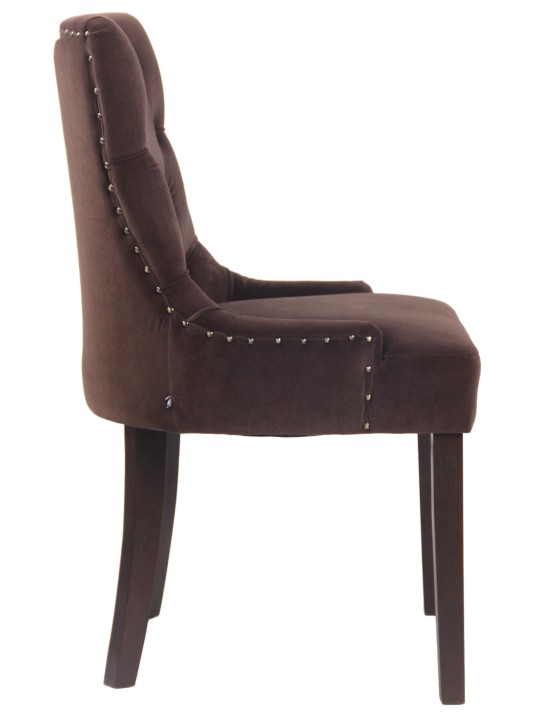 Set van 4 eetkamerstoelen Aberdeen fluweel antiek, bruin Set van 4 eetkamerstoelen Aberdeen fluweel antiek, bruin