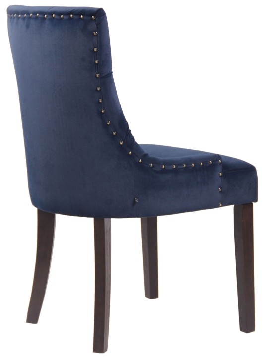 Set van 4 eetkamerstoelen Aberdeen fluweel antiek, blauw