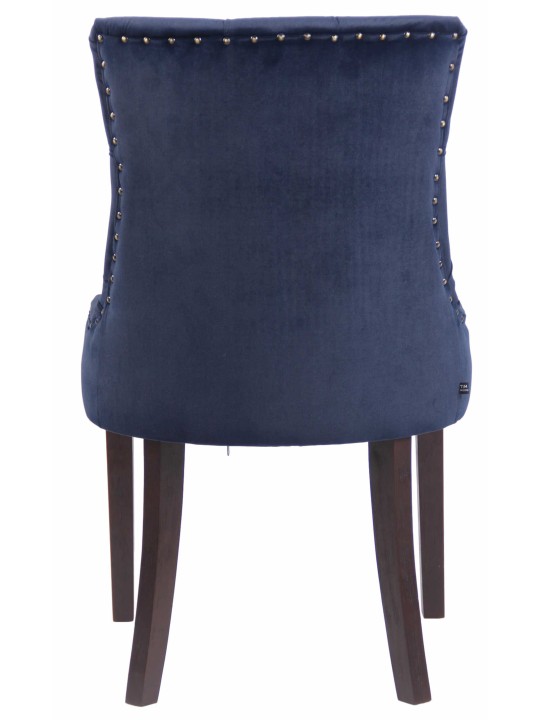 Set van 4 eetkamerstoelen Aberdeen fluweel antiek, blauw