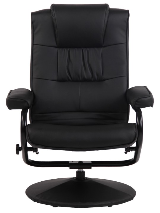 Ennis fauteuil met voetenbank, zwart