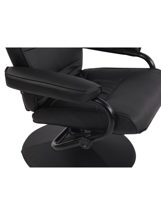 Ennis fauteuil met voetenbank, zwart