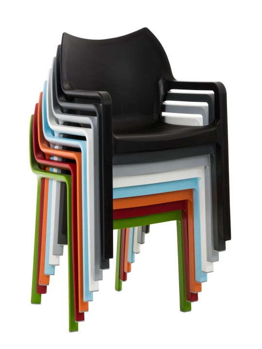 SET van 2 stapelstoelen DIVA, zwart