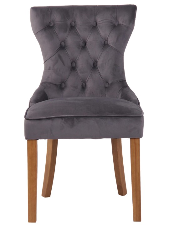 Stoel Franca fluweel antiek-licht, donkergrijs