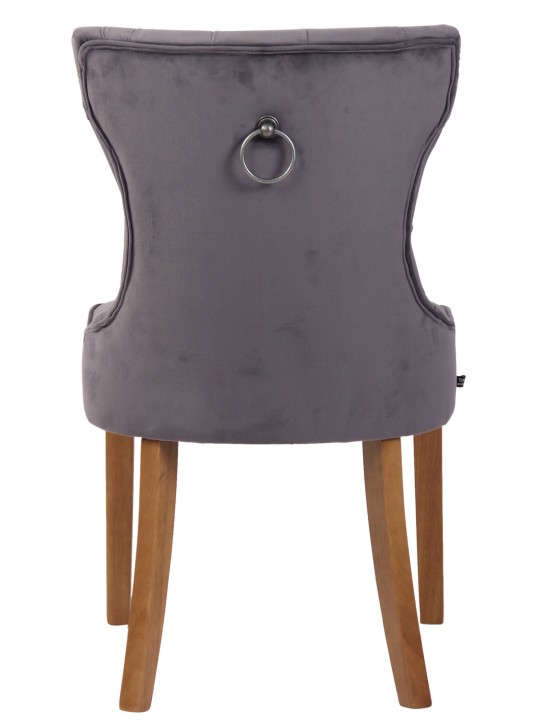 Stoel Franca fluweel antiek-licht, donkergrijs