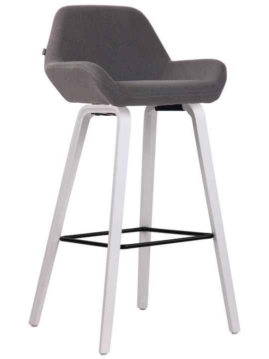 Barkruk Newnan stof 4-poots frame (eiken), donkergrijs