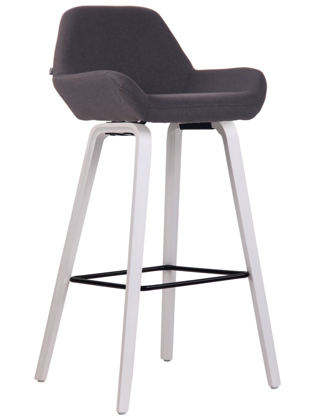 Barkruk Newnan stof 4-poots frame (eiken), zwart