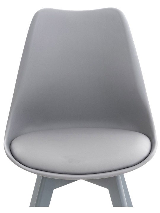 Set van 4 stoelen Linares kunststof, grijs/grijs