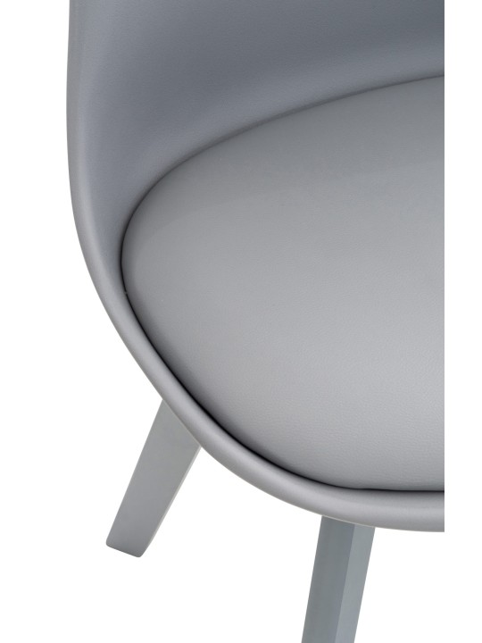 Set van 4 stoelen Linares kunststof, grijs/grijs