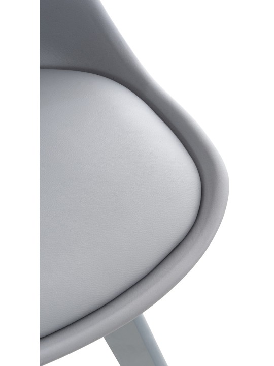 Set van 4 stoelen Linares kunststof, grijs/grijs