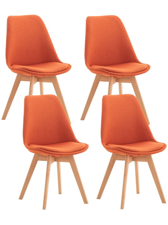 Set van 4 stoelen Linares stof, oranje