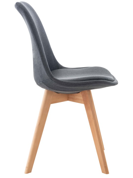 Set van 4 stoelen Linares stof, donkergrijs