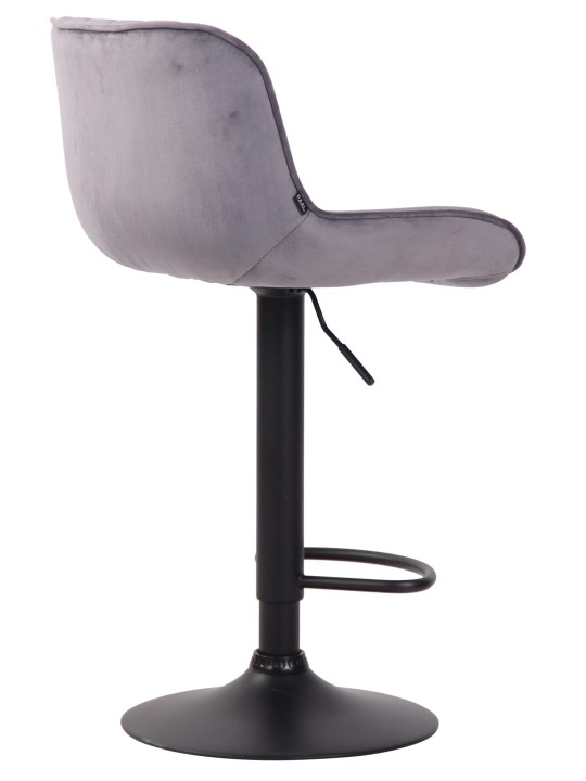 Barkruk Lentini fluweel, donkergrijs