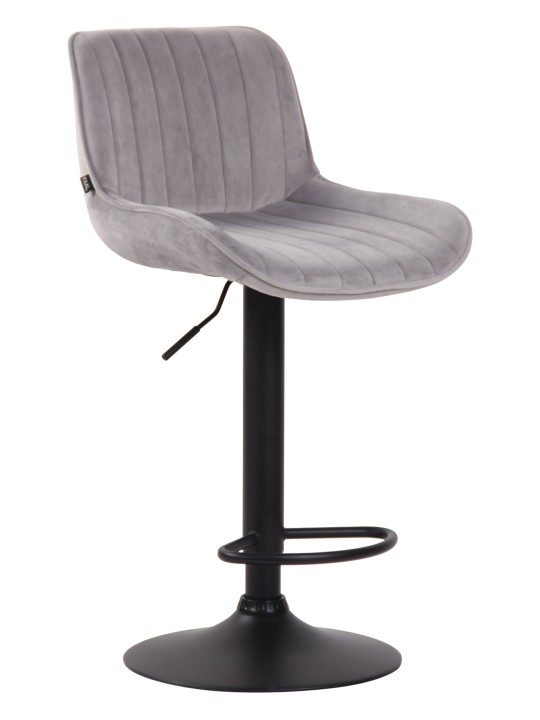 Barkruk Lentini fluweel, grijs