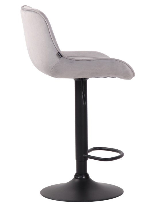 Barkruk Lentini fluweel, grijs