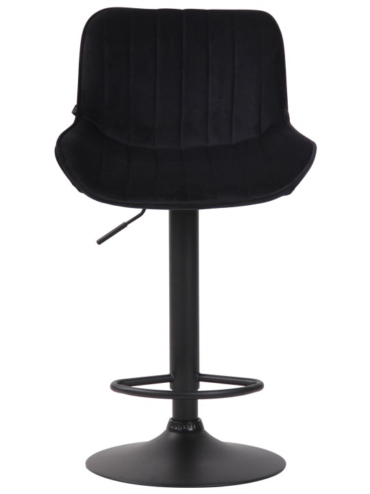 Barkruk Lentini fluweel, zwart