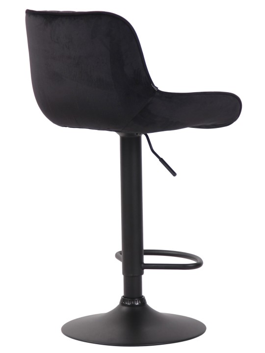 Barkruk Lentini fluweel, zwart