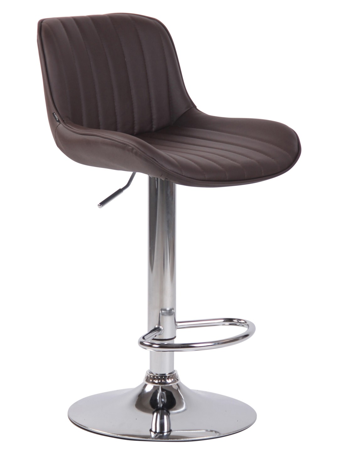 Barkruk Lentini kunstleer chroom, bruin