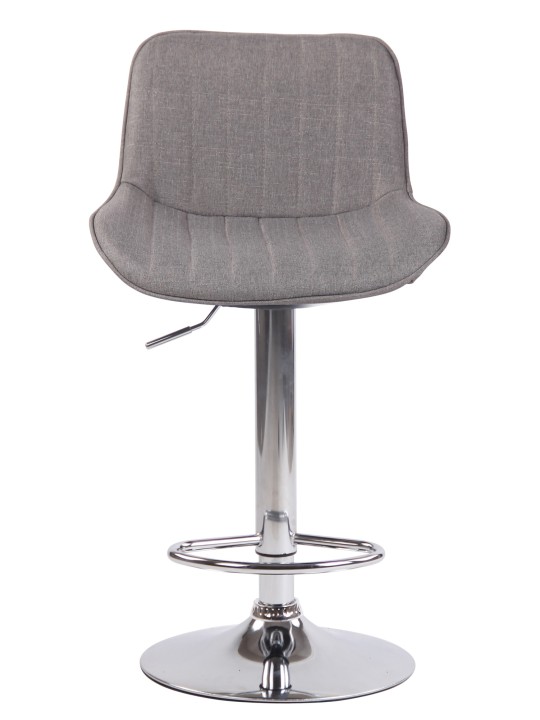 Barkruk Lentini stof chroom, grijs