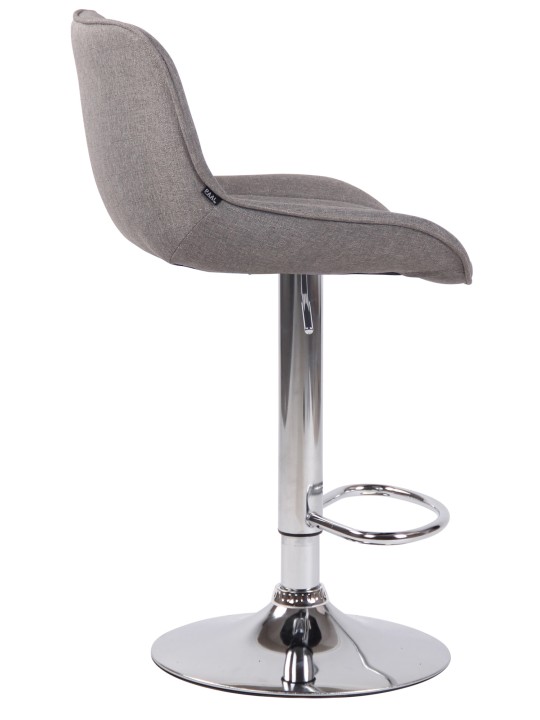 Barkruk Lentini stof chroom, grijs