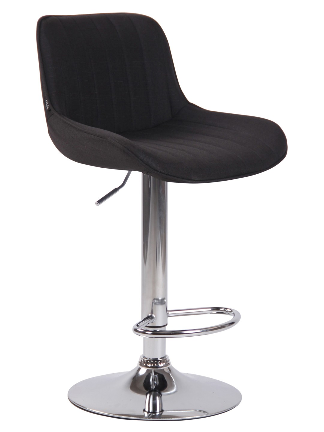 Barkruk Lentini stof chroom, zwart