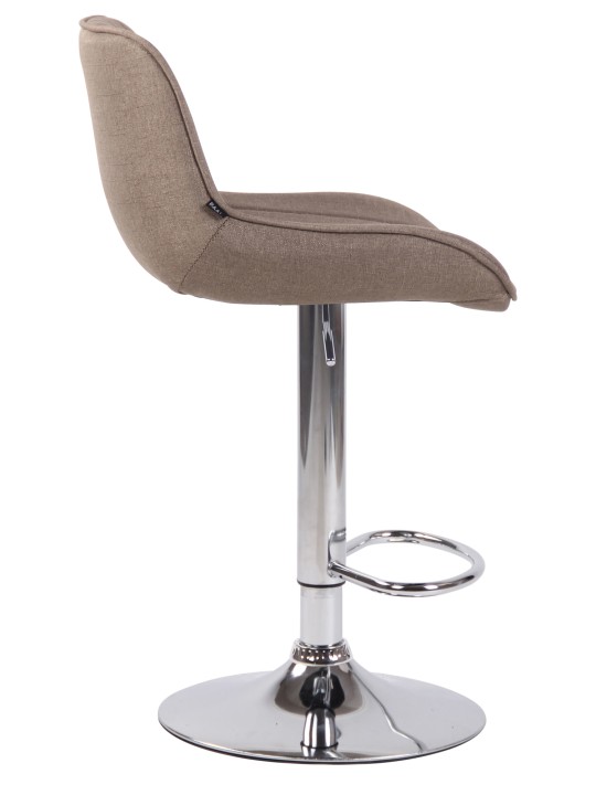 Barkruk Lentini stof chroom, taupe