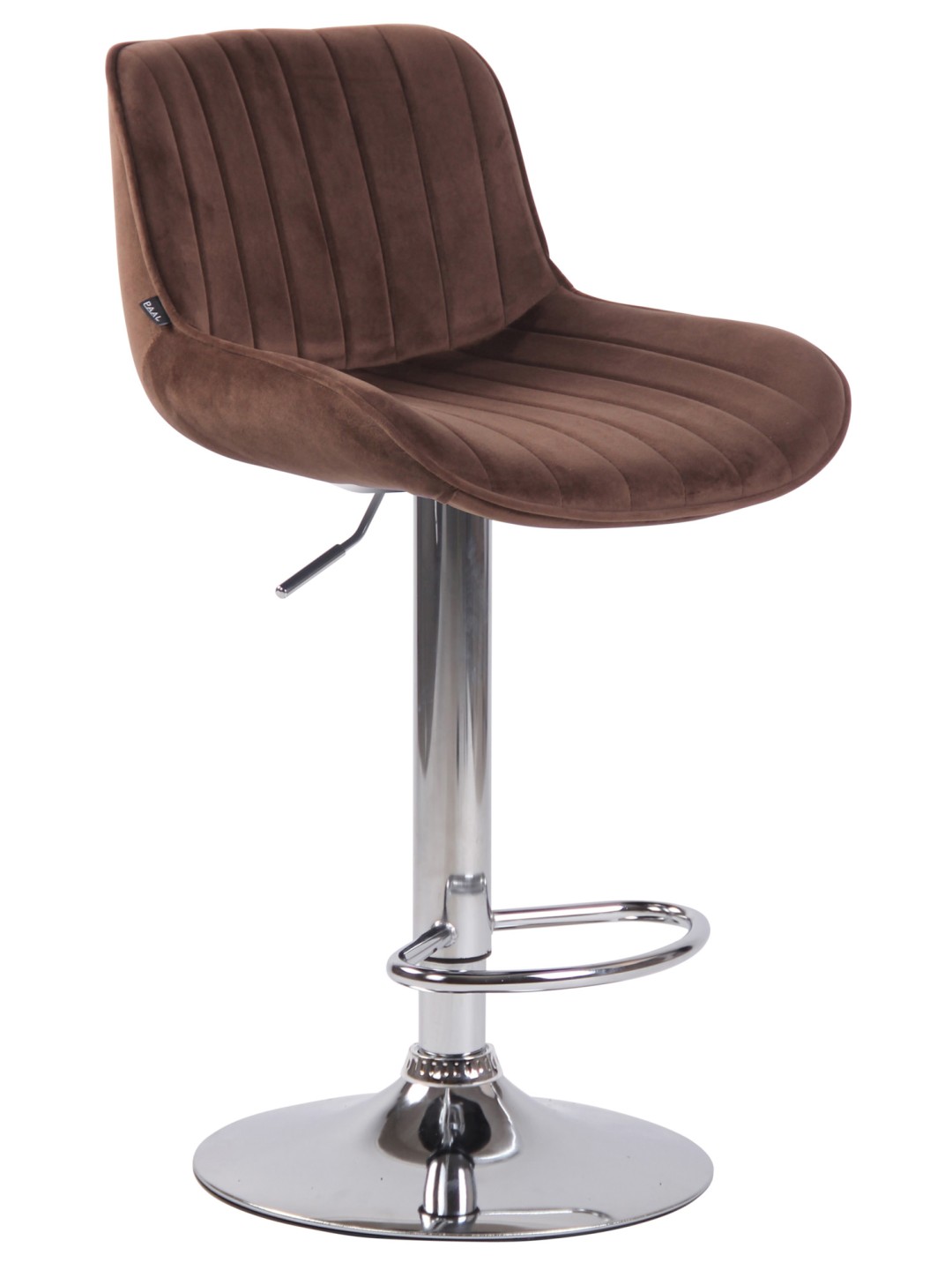 Barkruk Lentini fluweel chroom, bruin