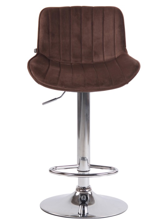 Barkruk Lentini fluweel chroom, bruin