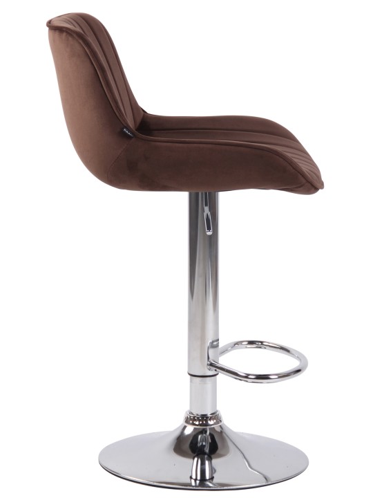 Barkruk Lentini fluweel chroom, bruin