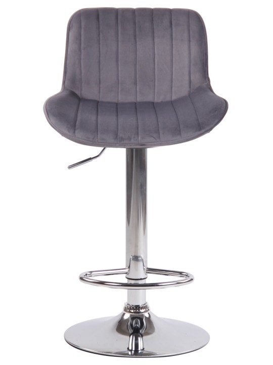 Barkruk Lentini fluweel chroom, donkergrijs