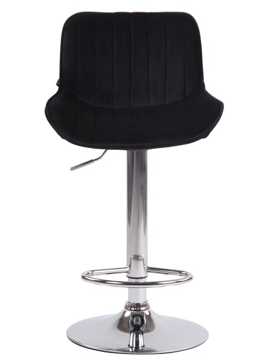 Barkruk Lentini fluweel chroom, zwart