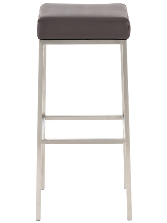 Set van 2 barkrukken Montreal 85 kunstleer roestvrij staal, bruin