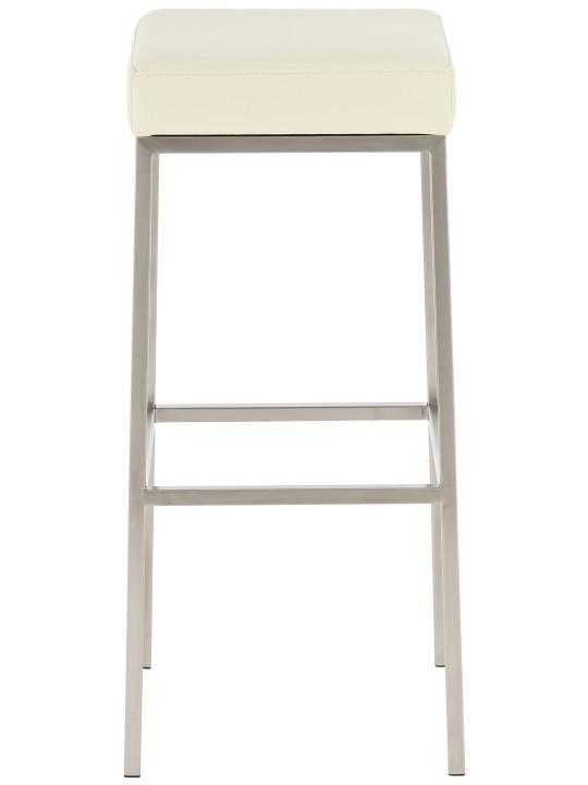 Set van 2 barkrukken Montreal 85 kunstleer roestvrij staal, crème