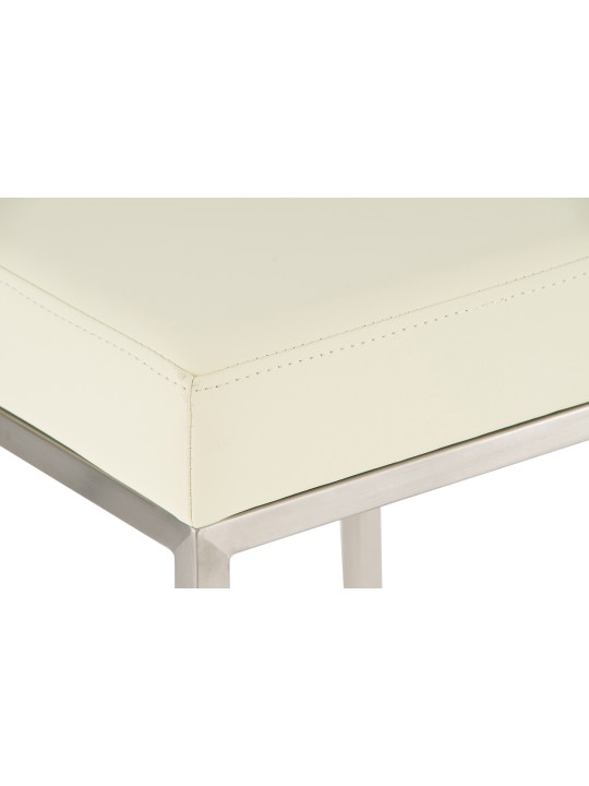 Set van 2 barkrukken Montreal 80 kunstleer roestvrij staal, crème