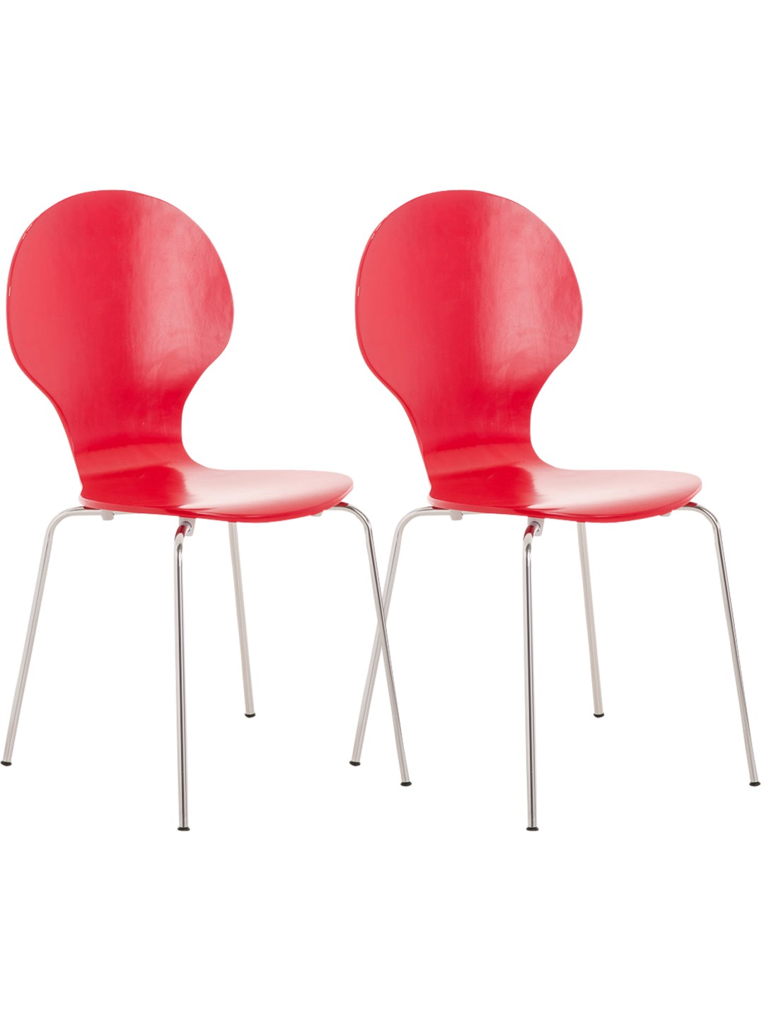 Set van 2 bezoekersstoelen Diego, rood