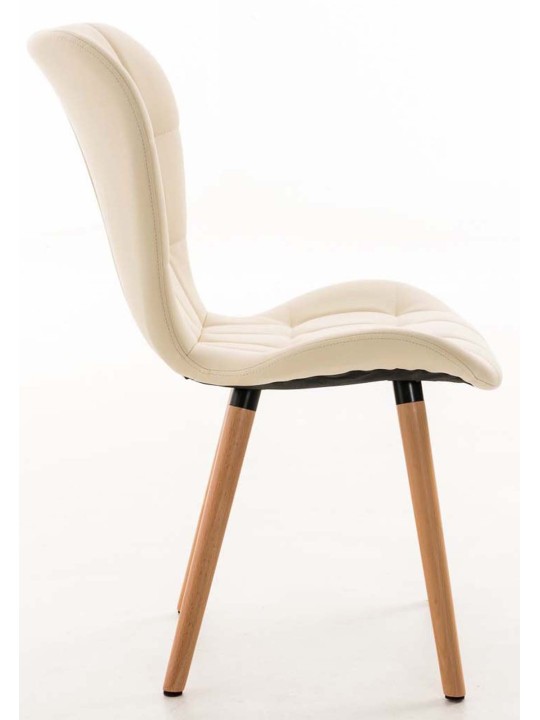 Set van 4 eetkamerstoelen Elda kunstleer, crème