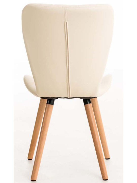 Set van 4 eetkamerstoelen Elda kunstleer, crème