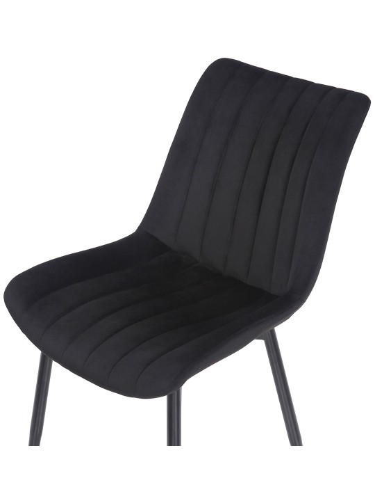 Stoel Rahden fluweel, zwart
