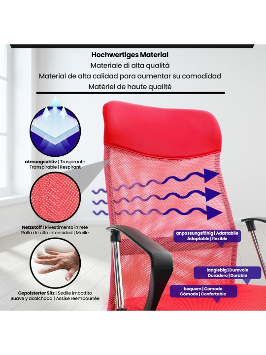 Bureaustoel Washington, rood