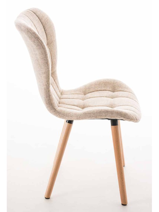 Set van 4 stoelen Elda stof naturel, crème