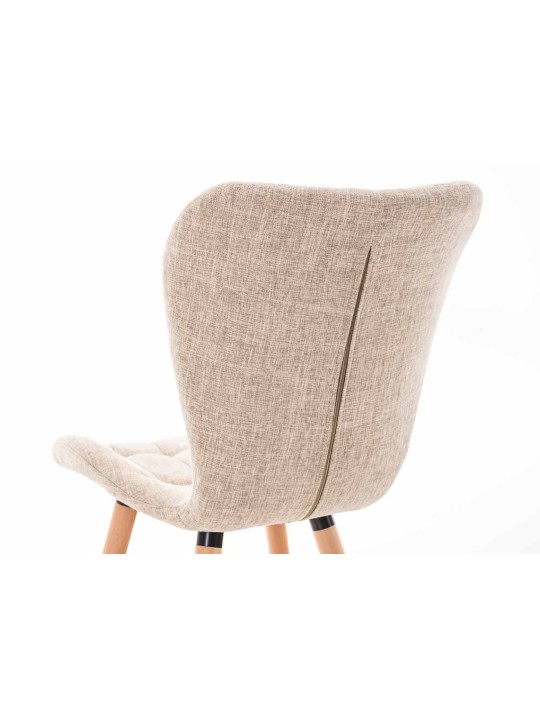 Set van 4 stoelen Elda stof naturel, crème