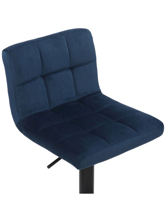 Set van 2 barkrukken Feni fluweel, blauw