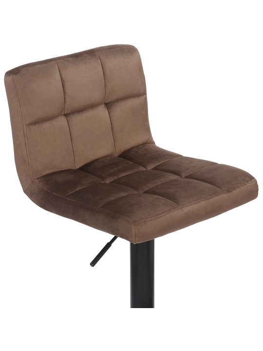 Set van 2 barkrukken Feni fluweel, bruin