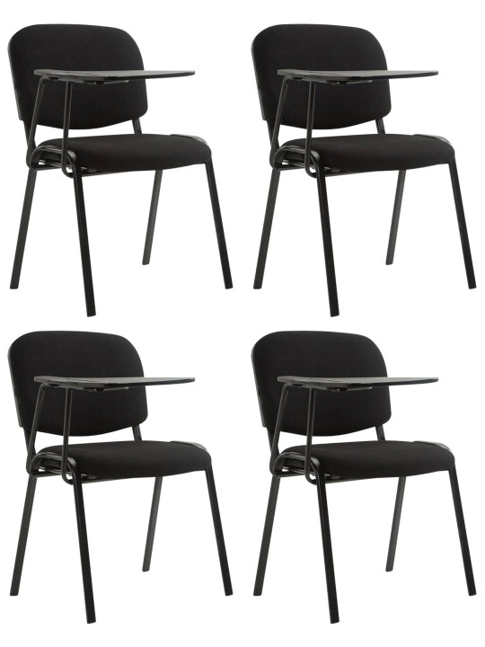 Set van 4 Ken stoelen met klaptafel stof, zwart Set van 4 Ken stoelen met klaptafel stof, zwart