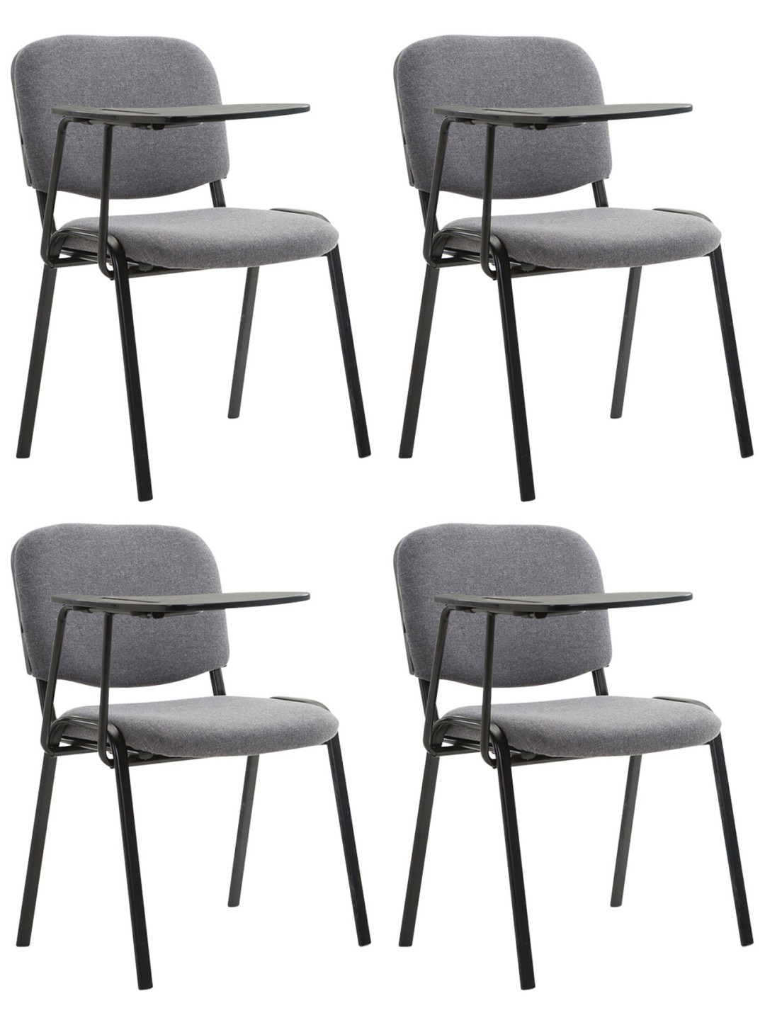 Set van 4 Ken stoelen met klaptafel stof, grijs