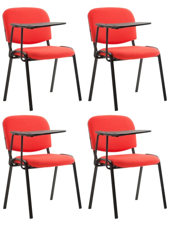 Set van 4 Ken stoelen met klaptafel stof, rood Set van 4 Ken stoelen met klaptafel stof, rood