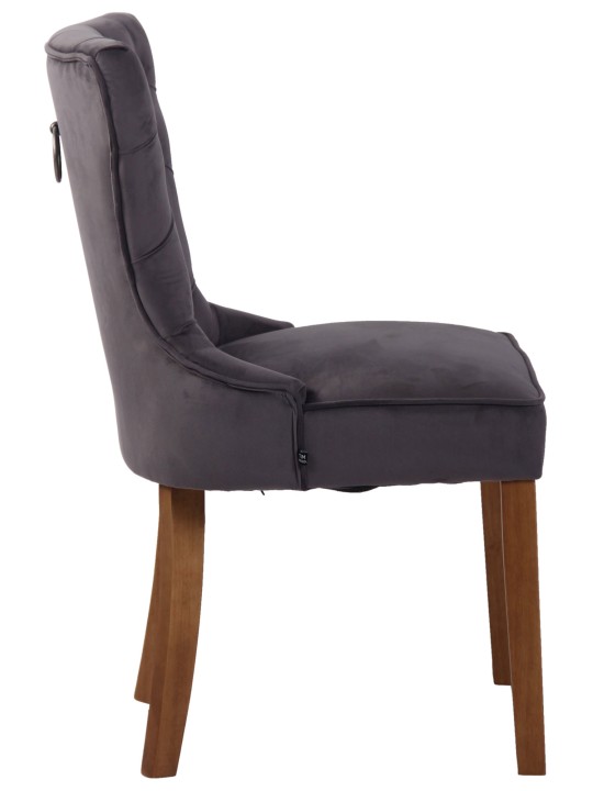 Set van 4 eetkamerstoelen Franca fluweel antiek-licht, donkergrijs