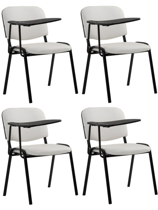 Set van 4 Ken stoelen met klaptafel kunstleer, wit Set van 4 Ken stoelen met klaptafel kunstleer, wit