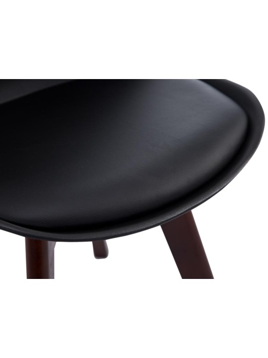 Set van 4 bezoekersstoelen Borneo V2 walnoot kunstleer, zwart