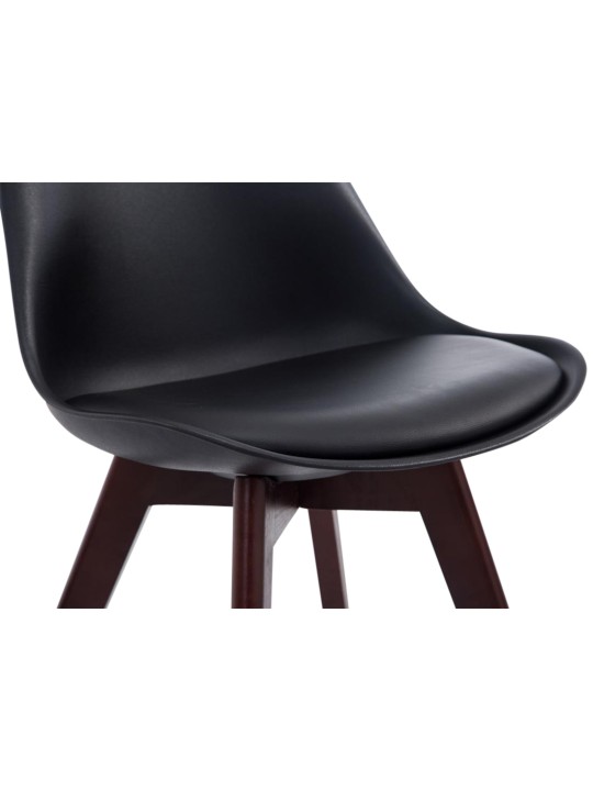 Set van 4 bezoekersstoelen Borneo V2 walnoot kunstleer, zwart