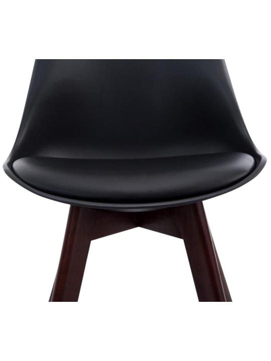 Set van 4 bezoekersstoelen Borneo V2 walnoot kunstleer, zwart